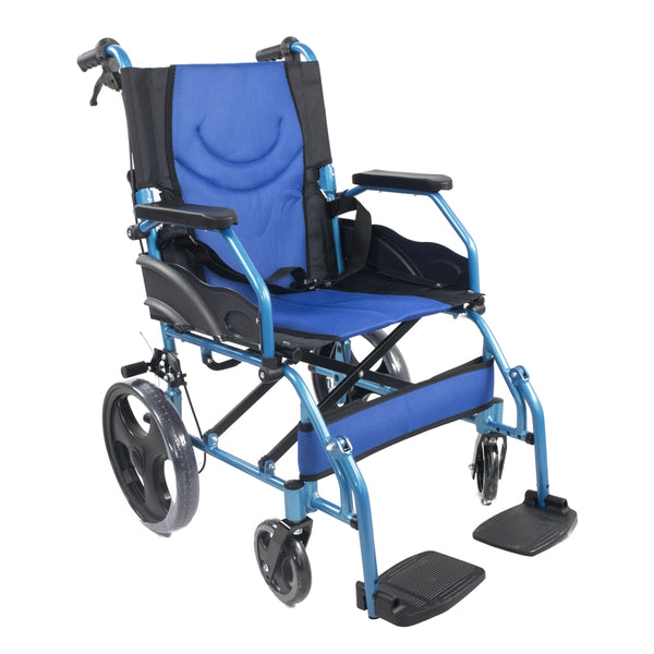 Mobiclinic Foldable Wheelchair | Pirámide | Aluminium | Backrest | Padded Armrests | Seat Width: 46 cm | Maximum Weight: 75 kg