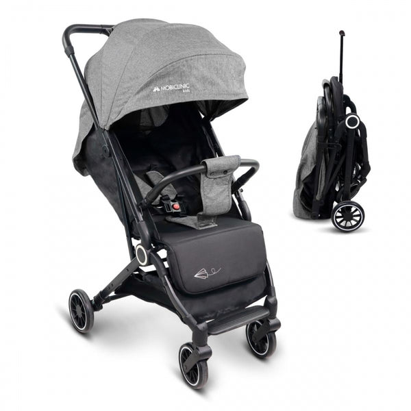 Baby stroller | Compact | Foldable | Single lever | For traveling | Adjustable footrest | Gray | Trip | Mobiclinic