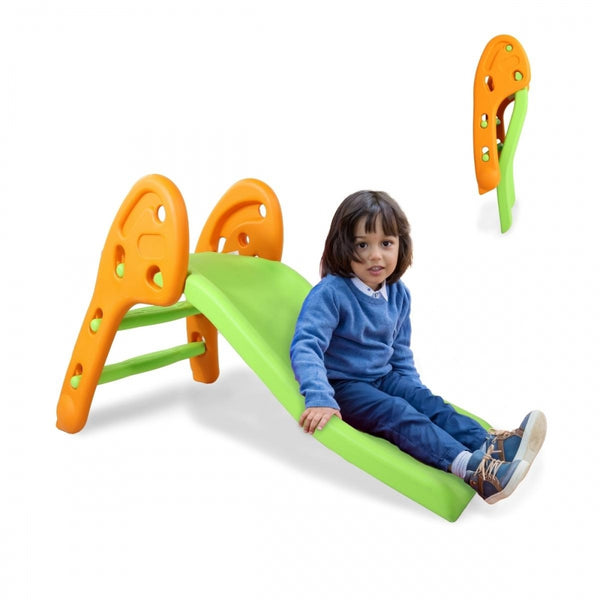 Children's slide | Resistant | Foldable | Round edges | Non-slip steps | Max.35kg | Green | Dino XL | Mobiclinic