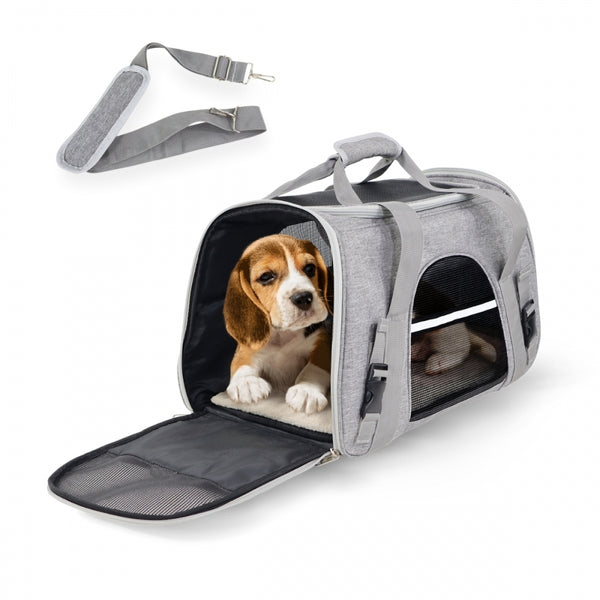 Pet carrying bag | Foldable | 48x25x30 cm | Ventilation | Trolley strap | Double handle | Bronco | Mobiclinic