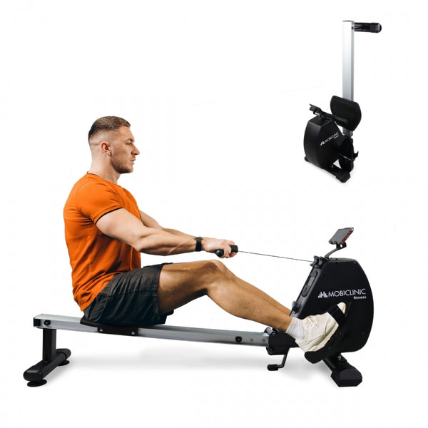 Rowing machine | Foldable | Flywheel 6 kg | 8 resistance levels | Max. 120 kg | Black | RowFit | Mobiclinic