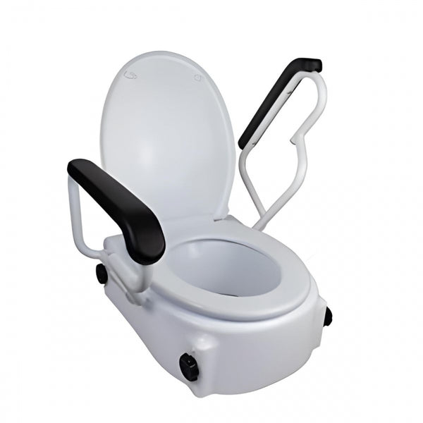 Toilet Seat Riser | Lid and Armrests | Height: 17 cm | White | Model: Tajo | Mobiclinic