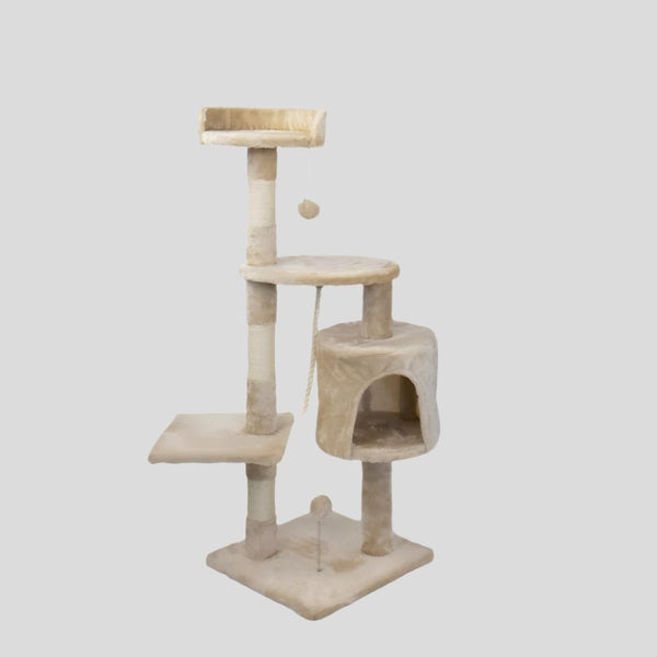 Scratching post for cats | Medium | Cat scratcher | 3 heights | 40x40x112 cm | Beige | Silvestre | Mobiclinic