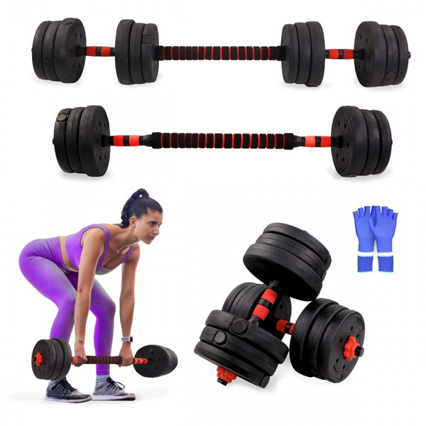 2-in-1 Adjustable Dumbbell Set | Distributing Weight 1-20kg | Gradual Growth | Padded | ExtenFit | Mobiclinic