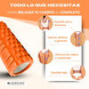 Massage roller | Foam rubber | 14 x 33 cm | Versatile | Lightweight | Prevents injuries | Orange | FitRoller | Mobiclinic