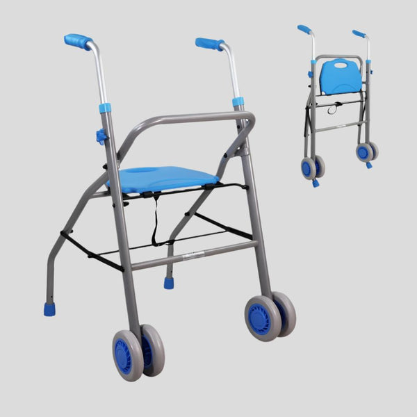 Light Aluminium Rollator | Ergonomic Seat | Baby Blue | Future | Mobiclinic