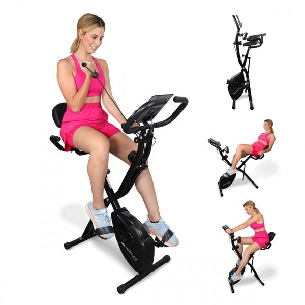 Folding exercise bike| 8 adjustable resistances| LCD screen| 4-position adjustable seat | EVEREST | Mobiclinic