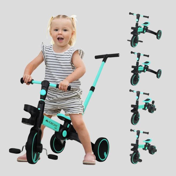 5 in 1 tricycle | Evolutionary |Adjustable seat handlebar |Max 25kg | Lightweight | 1 and a half year-5 years |Blue | Mobiclinic