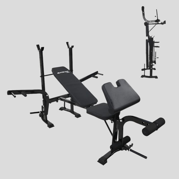 Multifunctional Bench |PRESSFIT Model | Steel | Foldable | Adjustable | Barbell Rack | 140x170x110cm | 250kg | |Mobiclinic