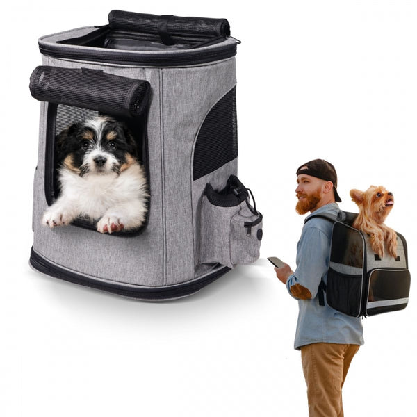 Bolsa de transporte para mascotas | Plegable | 30x25x40 cm | Ventilación| Bolsillos laterales | Doble asa | Thor | Mobiclinic