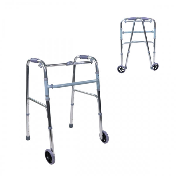 Mobiclinic Walker with 2 Wheels | Model Capitel | Rollator | Adjustable Height | Aluminium