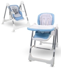 Rocking high chair | Foldable | With wheels and tray | Max. 15kg | 6-36 months | Adjustable | Blue | Nala | Mobiclinic