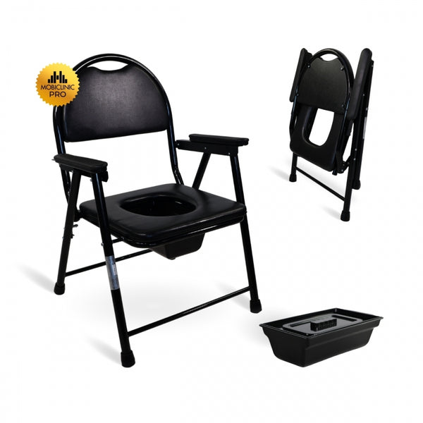 Mobiclinic, Guadalquivir, WC Chair, Bedside Commode, Armrests, Black