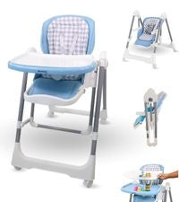 Rocking high chair | Foldable | With wheels and tray | Max. 15kg | 6-36 months | Adjustable | Blue | Nala | Mobiclinic