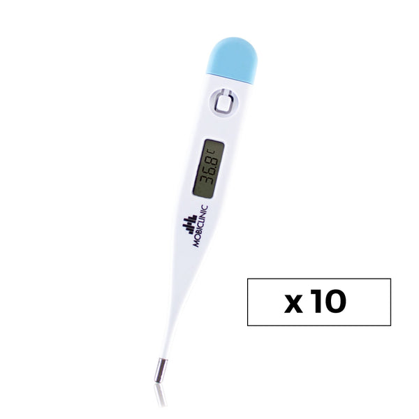 10 Digital thermometers | Memory function | Rigid | TH-02 | Mobiclinic