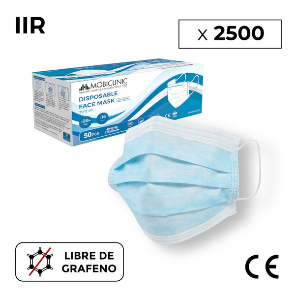 2500 IIR Surgical Masks | 3 layers | Disposable | 50 boxes of 50 units | Mobiclinic