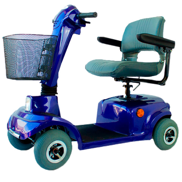 Electric scooter | Auton. 34 km | 4 wheels | Swivel and folding seat | 12V | Blue | Piscis |Mobiclinic