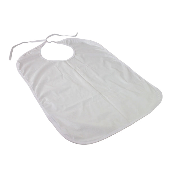 Adult bib | Terry cloth | With pocket | Reusable | 65 x 45 cm | One size fits all | Mobiclinic