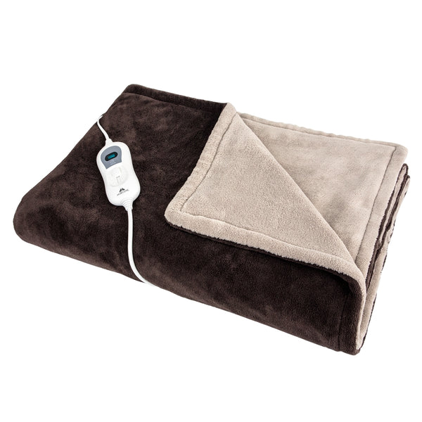 Electric blanket with remote control | 160x120 cm | Brown | Adjustable temperature | Mobiclinic
