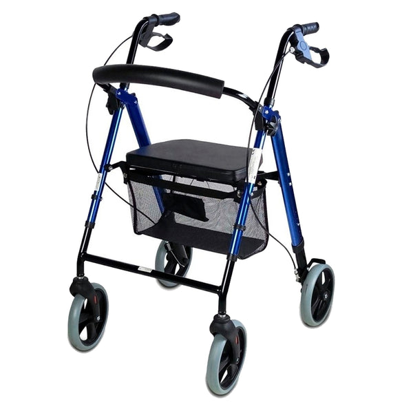 Mobiclinic Rollator Walker for Elderly | Model Hércules | 4 Wheeled Rollator with Brakes | Basket | Maximum Weight 100 kg