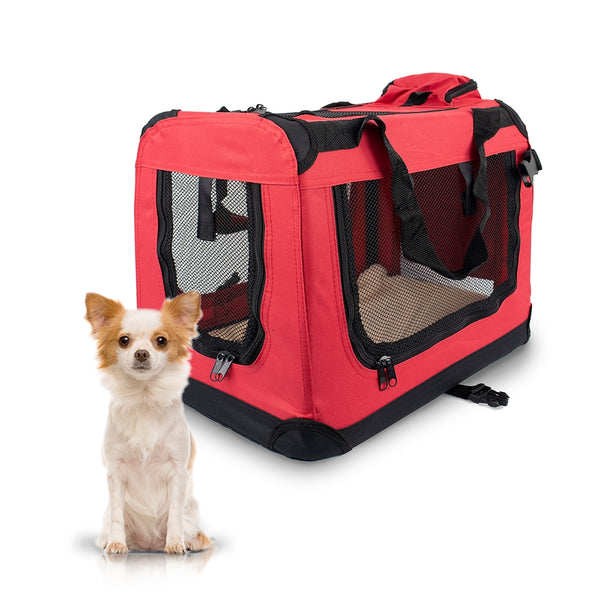 Pet carrier | Various sizes | Different weights | Foldable | Red | Balú | Mobiclinic