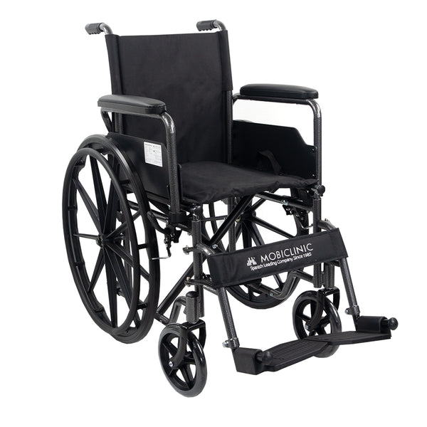 Foldable Wheelchair | Steel | Removable Footrests and Armrests | Seat: 40 cm | Model: S220 Sevilla | Mobiclinic