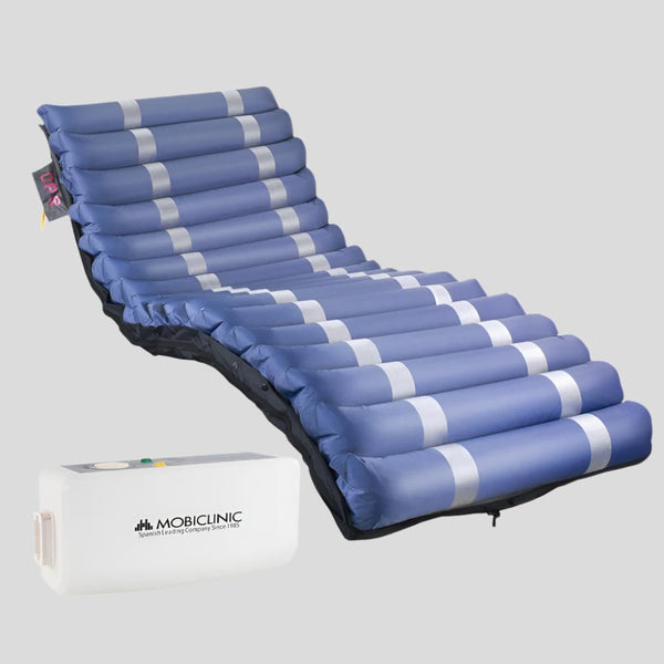 Colchón antiescaras de aire | Con compresor | Varios anchos | 17 celdas | TPU Nylon | Azul | Mobi 3 | Mobiclinic