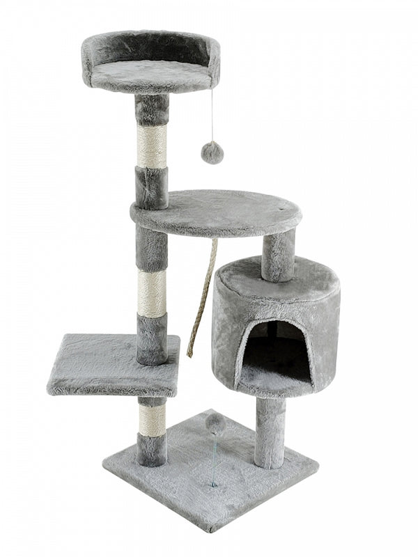 Scratching post for cats | Medium | Cat scratcher | 3 heights | 40x40x112 cm | Light Gray | Silvestre | Mobiclinic