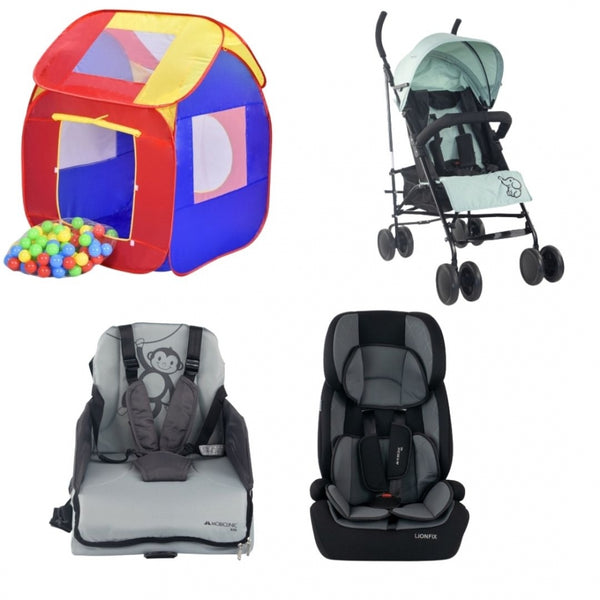 Pack Kids Travel and Play | Children's tent | Baby stroller | Travel highchair | Baby car seat | Mobiclinic