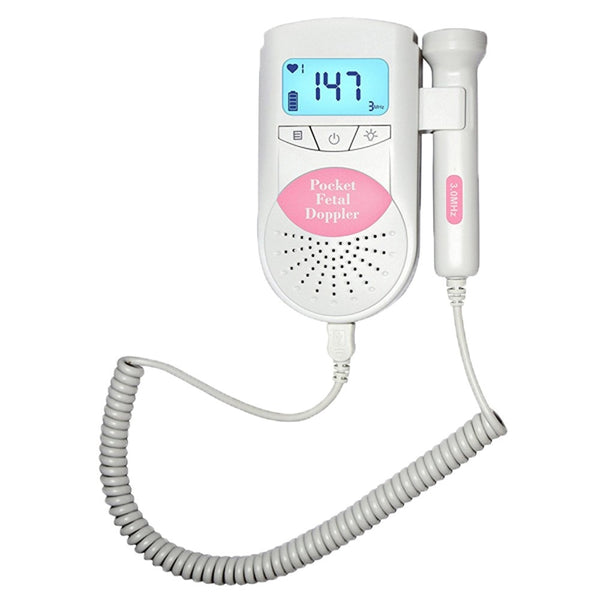 Fetal detector | Pocket | With probe | Pink | Safe | Comfortable | Batteries included | Mobiclinic